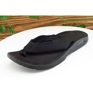 Vibram Sz‎ 7 M Black Flip Flop Fabric Women Sandals